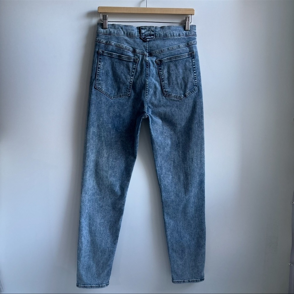 FRAME Esther The Snapped Cropped High-Rise Blue Ankle Denim Leggings Size 28 - Picture 4 of 16